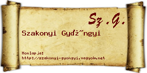 Szakonyi Gyöngyi névjegykártya